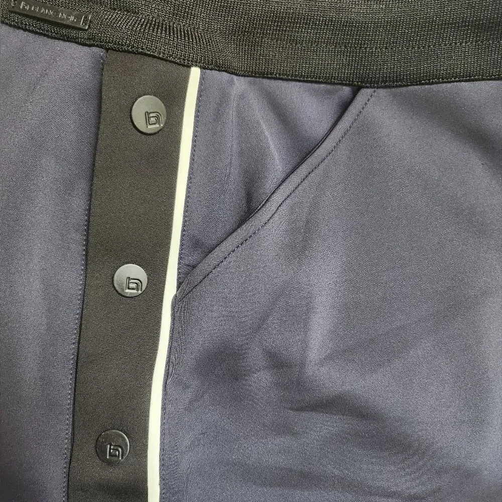 Blanc Noir BLP23600 Drawstring Shorts Navy Blue Black White Size M